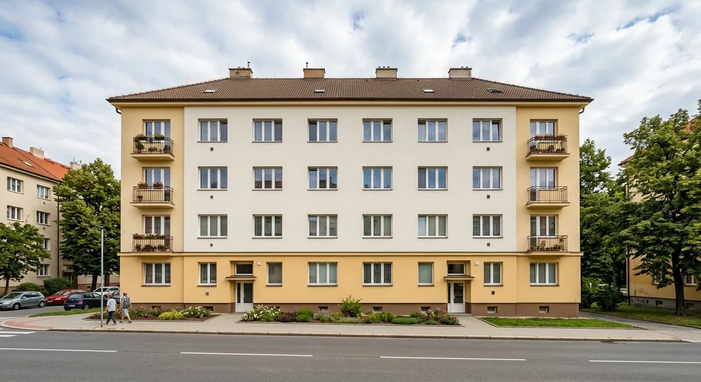 Elewacja budynku wielorodzinnego – po čištění