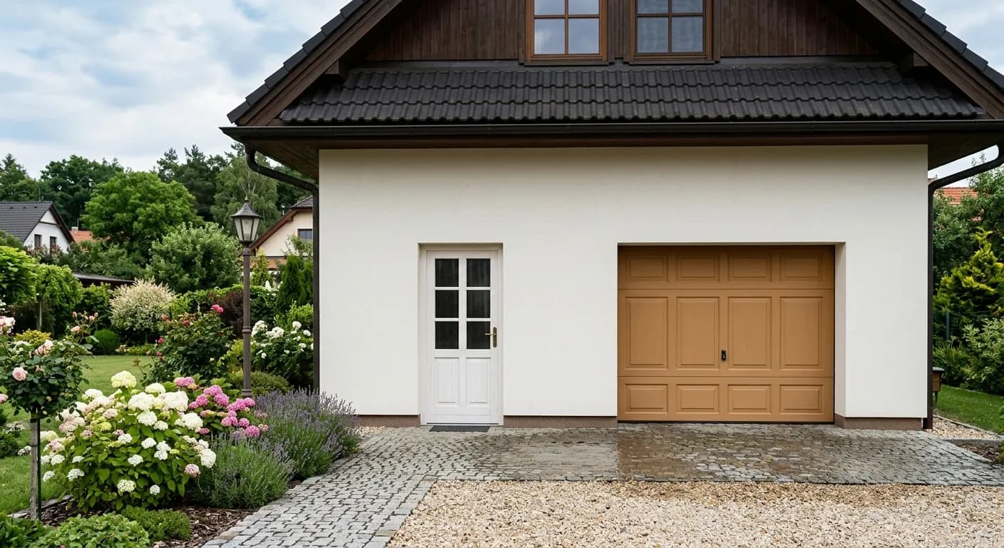 Elewacja garażu – po čištění