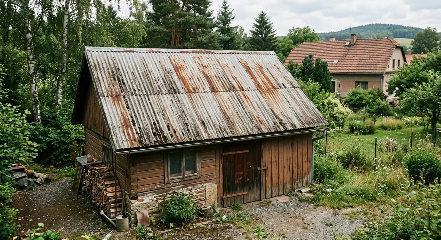 Dach blaszany – před čištěním