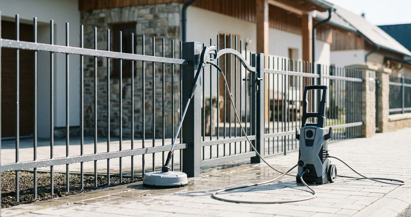 Čištění kovového plotu a brány: odstranění rzi a obnova bez kompletního nátěru
