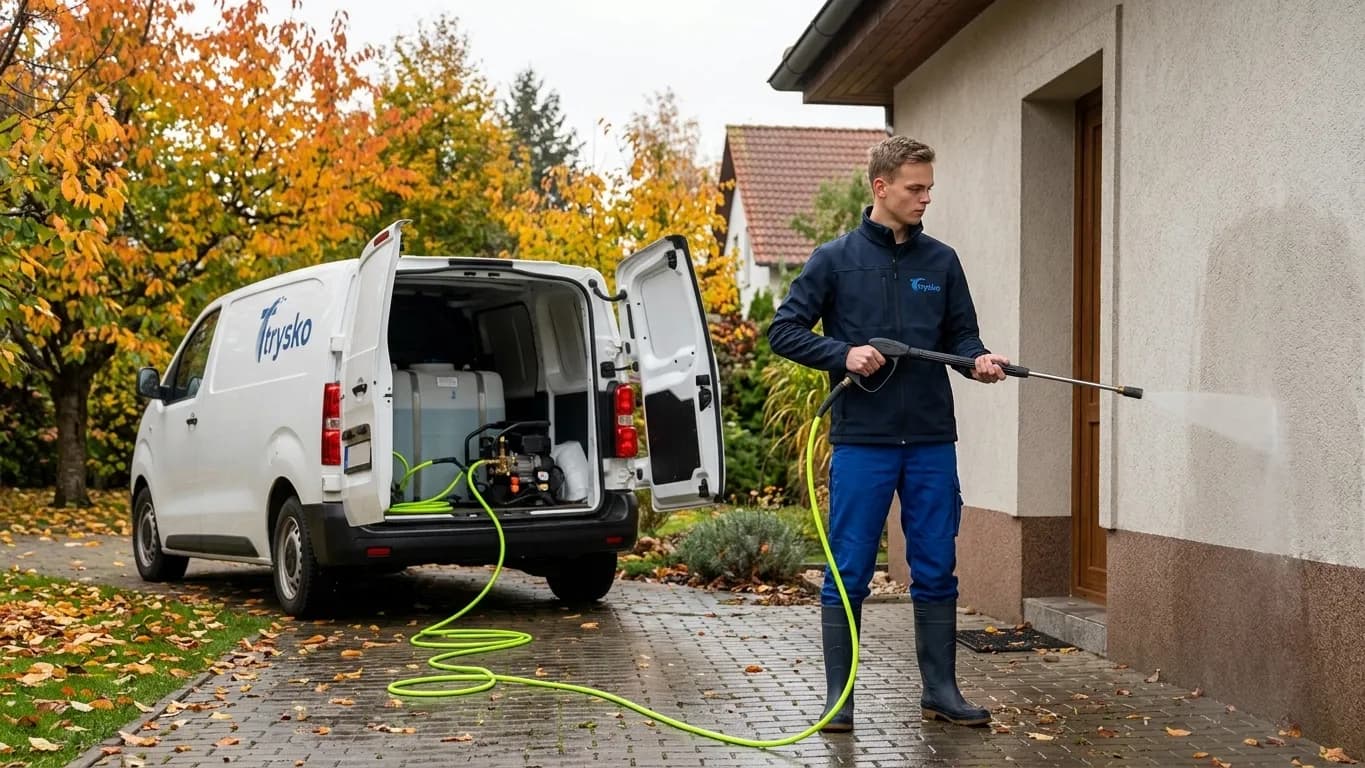 Podzimní čištění okapů a střechy před zimou